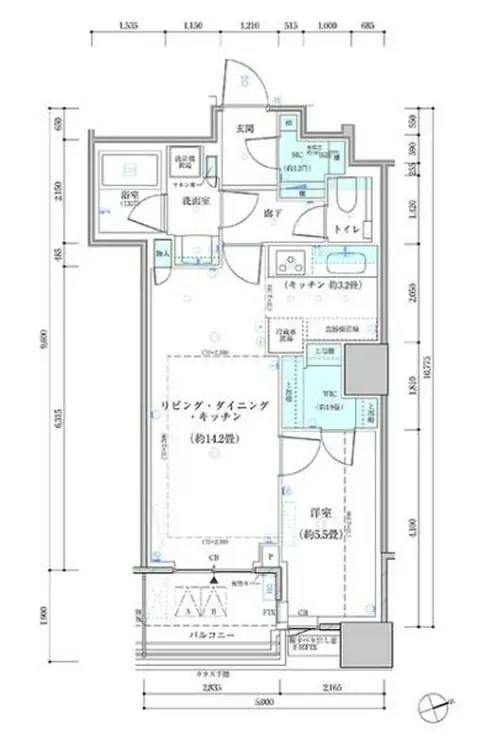 パークタワー勝どきサウス 48階階 間取り