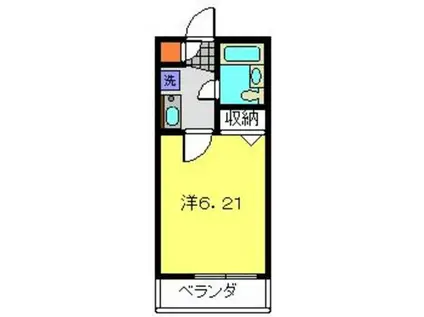 WOOD BELLII(1K/1階)の間取り写真