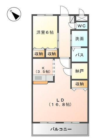 ベルフォーレI番館(1LDK/3階)の間取り写真