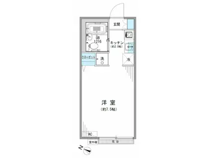 ユーコート東村山(1K/1階)の間取り写真