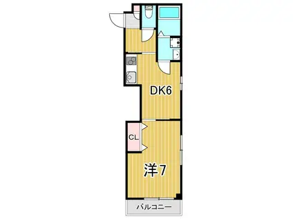 パレスホリケ2(1DK/3階)の間取り写真