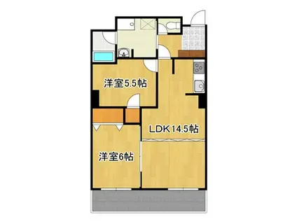 フェリオ加納岩(2LDK/1階)の間取り写真