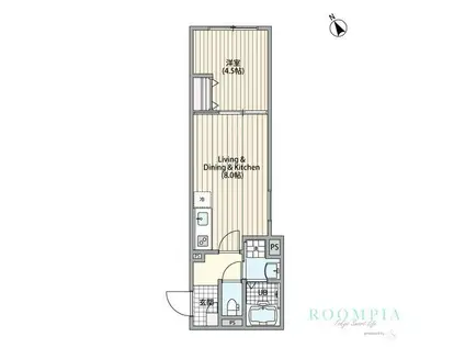 エルファーロ三軒茶屋VI(1LDK/1階)の間取り写真