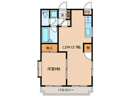 シャトレ松尾II(1LDK/4階)の間取り写真