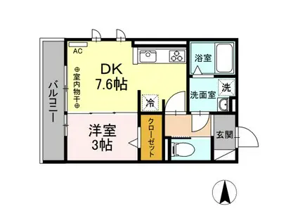 ENCOURAGER(1DK/1階)の間取り写真