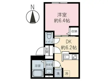 REVE YAYOI(1DK/1階)の間取り写真