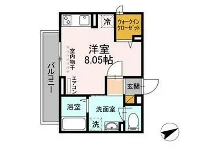 CASA FELICE(ワンルーム/2階)の間取り写真