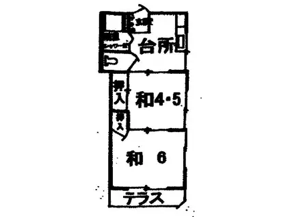 グリーンマツミ(2K/1階)の間取り写真