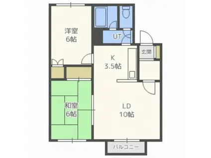 クレストール高柳(2LDK/2階)の間取り写真