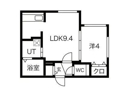 クレイパレス美園(1LDK/2階)の間取り写真