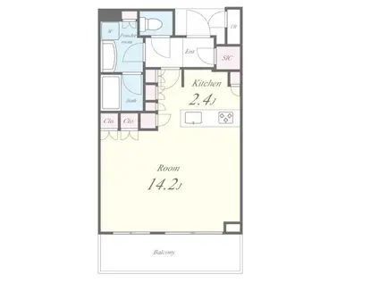 白金ザ・スカイ イースト棟(ワンルーム/6階)の間取り写真