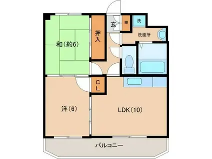 エクセレント(2LDK/1階)の間取り写真