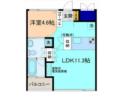 茶屋町APARTMENT(1LDK/4階)の間取り写真