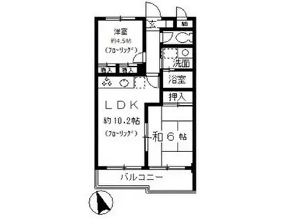 グランドール大幸II(2LDK/1階)の間取り写真