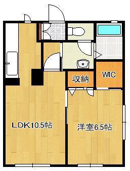 アクシア南若園(1LDK/1階)の間取り写真