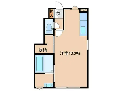 INTEGRAL BRUGGE(ワンルーム/1階)の間取り写真