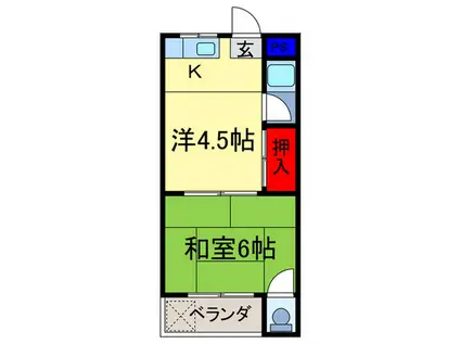 原田マンション(2K/3階)の間取り写真