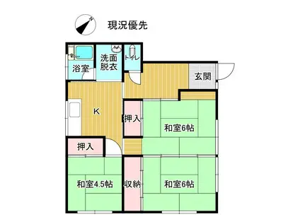 いさめ荘(3K/1階)の間取り写真