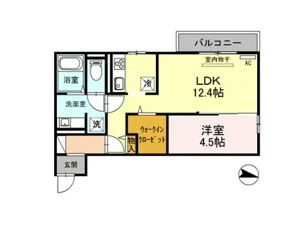 SKY TERRACE II(1LDK/2階)の間取り写真