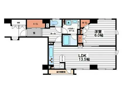 ルネ南船場フレックスコンフォート(1LDK/11階)の間取り写真