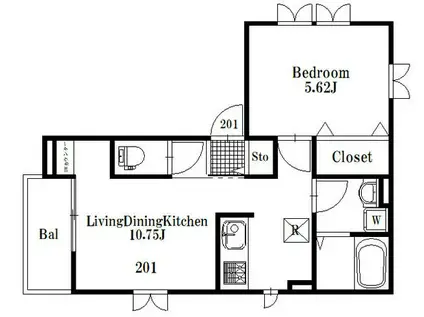 M・プーロニンフェア(1LDK/2階)の間取り写真
