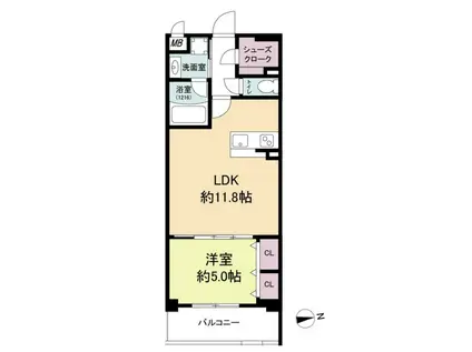 ESTAGEO関目高殿(1LDK/6階)の間取り写真