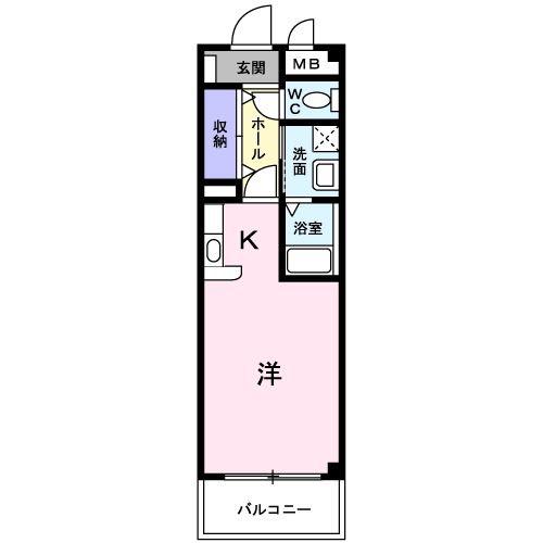 フォンテーヌ東津田(1K/3階)の間取り写真