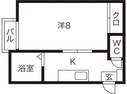 セレーノ(1K/1階)の間取り写真
