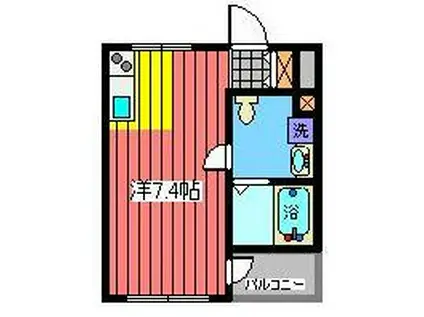 WILL DO南浦和(ワンルーム/2階)の間取り写真