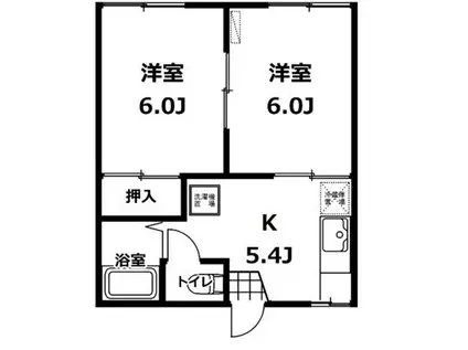 COSMOS N&T I A棟(2K/2階)の間取り写真