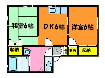 メゾン・エスポワール(2DK/1階)の間取り写真