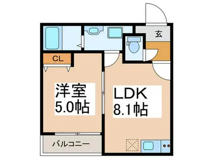 カサデルソルVI(1LDK/3階)の間取り写真