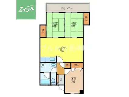 エクセレンス下屋敷(3LDK/3階)の間取り写真