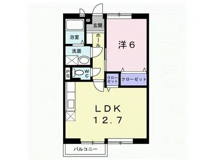 メゾン・エトワールI(1LDK/2階)の間取り写真