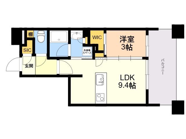 クリオラベルヴィ西新グランクラス(1LDK/3階)の間取り写真