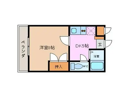 プルーリオン98(1DK/3階)の間取り写真