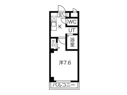 アミュズマン亀城(1K/2階)の間取り写真