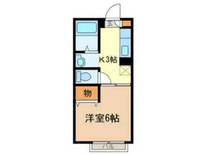 グレイスコート(1K/2階)の間取り写真