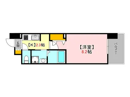 S-RESIDENCE宇品海岸(1K/10階)の間取り写真