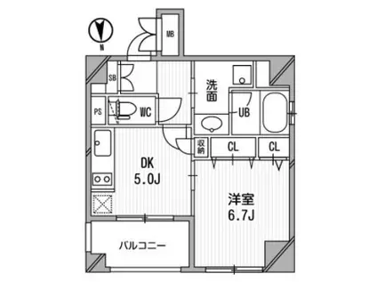 クリオ三田ラ・モード(1DK/4階)の間取り写真