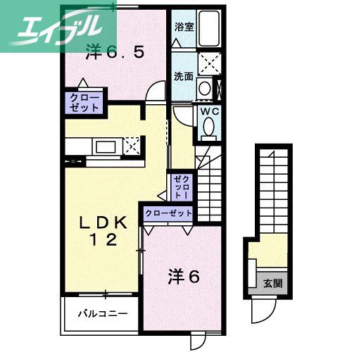 メゾンエトワール(2LDK/2階)の間取り写真