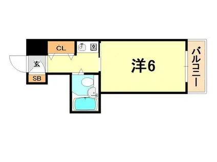 ラ・セーヌ六甲(1K/2階)の間取り写真