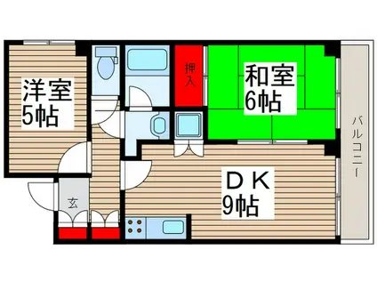竹ヶ花パークハウス(2DK/3階)の間取り写真