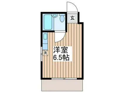 ダイヤモンドハウス(ワンルーム/1階)の間取り写真