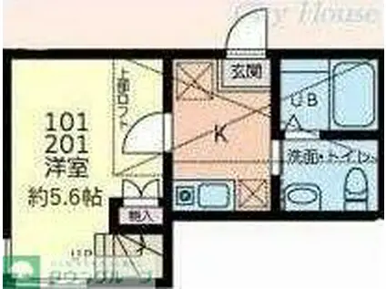 SRI PULLANNA IKUTA(1K/2階)の間取り写真