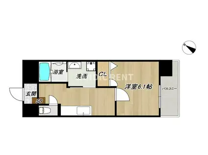 ヴィル・ルーチェ(1K/7階)の間取り写真