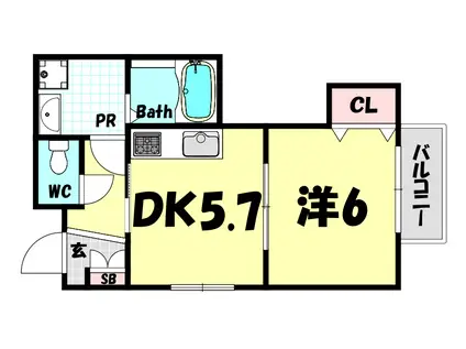 喜林マンション(1DK/4階)の間取り写真