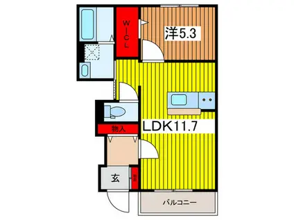 PLANTOIR MUKAIHARA(1LDK/1階)の間取り写真