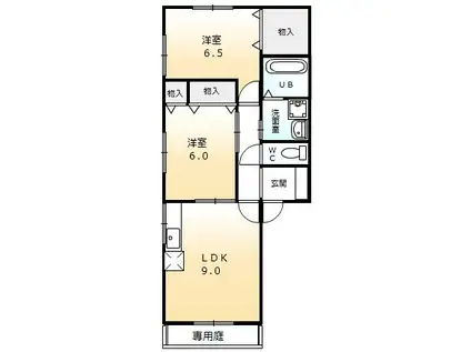 オラシオン(2LDK/1階)の間取り写真