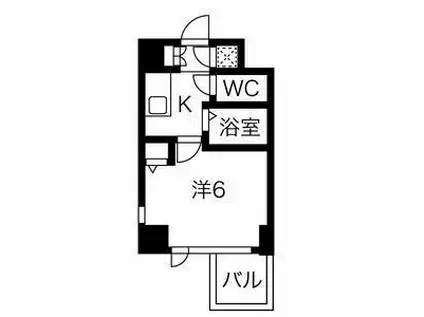スパシエルクス門前仲町(1K/6階)の間取り写真